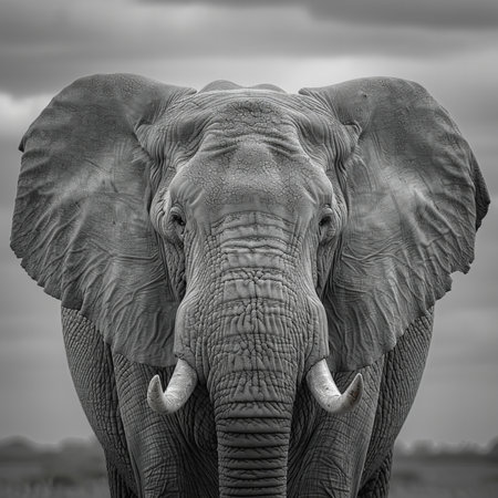 Digital image of elephant , close-up portrait , high quality, high resolutionの素材