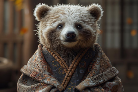 Digital artwork of chinese asiatic sloth bear costume free downloadの素材