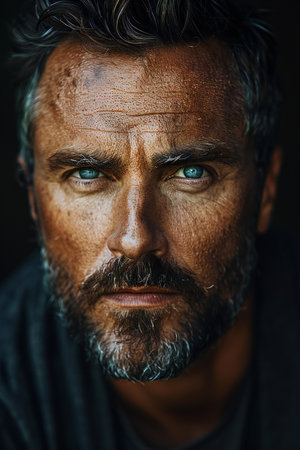 Digital image of serious man portrait , high quality, high resolutionの素材