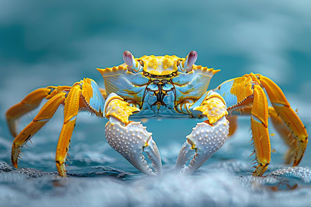 Digital artwork of  image of a crab in the ocean, high quality, high resolutionの素材