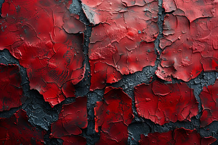 Red background with dark textured surfaces, high quality, high resolutionの素材