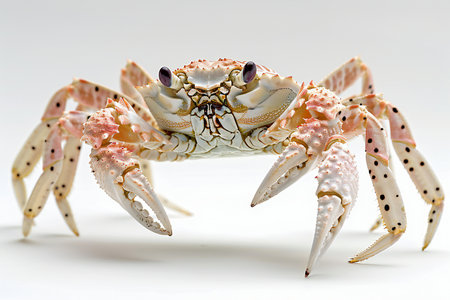 Crab tyleesus pavonia on white background, high quality, high resolutionの素材