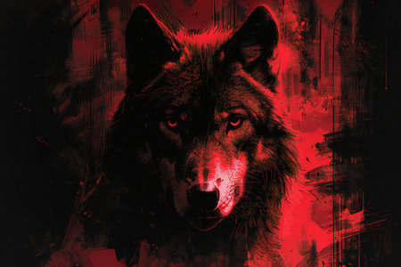 Featuring a the front of a wolf symbol for logo, high quality, high resolutionの素材