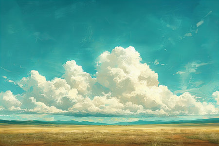 Depicting a  clear sky with a white cloud and no clouds, high quality, high resolutionの素材