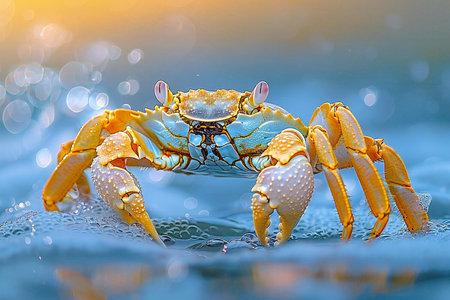 An image of a crab in the ocean, high quality, high resolutionの素材