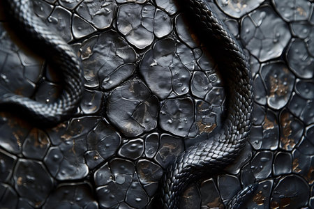 Featuring a the texture of the black snake skin wallpaper, high quality, high resolutionの素材