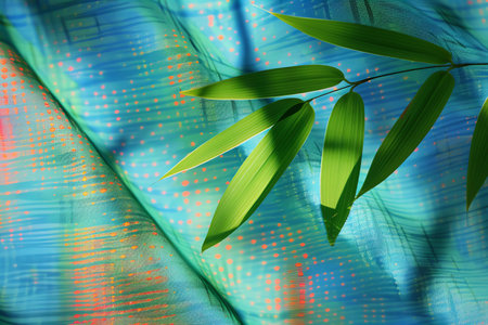 Depicting a shadows of a bamboo leaf, high quality, high resolutionの素材