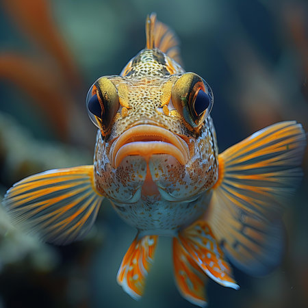 Digital image of oscar fish , close-up portrait , high quality, high resolutionの素材
