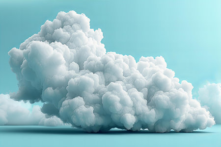 Digital image of white cloud isolated on a white background,  illustrationの素材