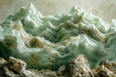 Clay in a pot near some rocks, high quality, high resolutionの素材