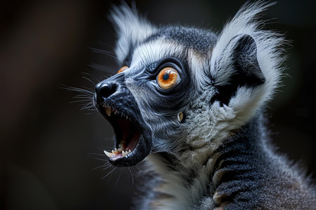 Portrait of Ring-tailed Lemur (Lemur catta)の写真素材