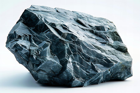 closeup of a piece of rock on white background with clipping path