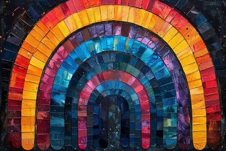 Colorful mosaic wall background. Abstract background of colorful mosaic wall.の写真素材