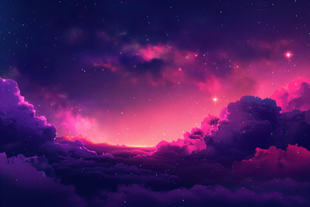 Night sky background with stars and nebula. Vector illustration for your design