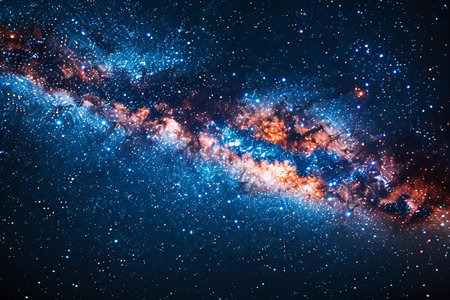Galaxy and nebula. Elements of this image furnished by NASAの写真素材