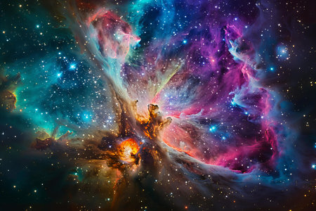 Nebula and stars in deep space.