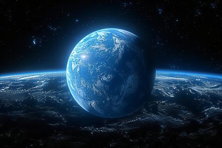 Planet Earth from space showing all the beauty of space. 3D renderingの写真素材