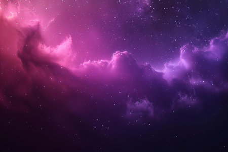 Purple night sky with stars and nebula. Space background.