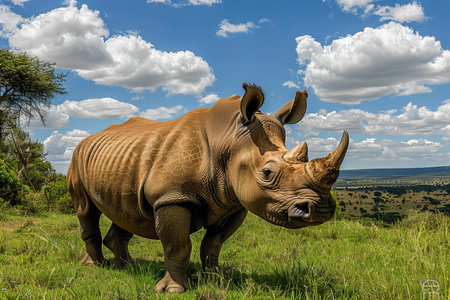 African rhinoceros (Ceratotherium simum)の写真素材