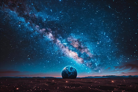 Earth planet in space. Elements of this image are furnished by NASA
