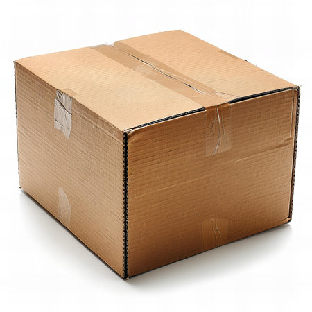 Cardboard box isolated on white background. 3D illustration. Eps 10.