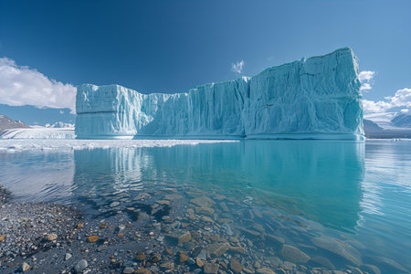 Glacier Lagoon, Torres del Paine National Park, Chileの写真素材