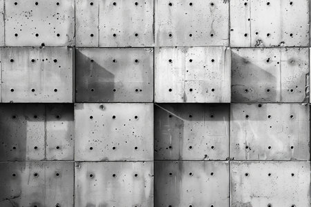 abstract background of a concrete wall with holes, close-upの写真素材