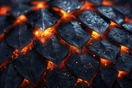 Close-up of a burning car tire on a black background.の写真素材