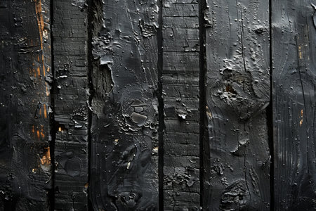 Old wooden planks painted with black paint. Abstract background for design.の写真素材