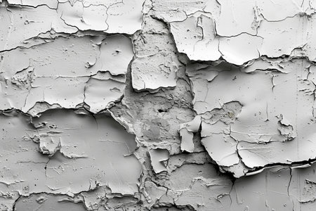 Old cracked paint on a white wall. Abstract background for design.の写真素材