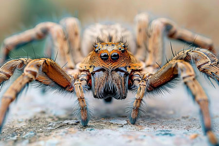 Close up of a jumping spider (Jumping spider) on the groundの写真素材