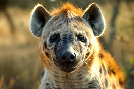 Spotted hyena (Crocuta crocuta) portraitの写真素材