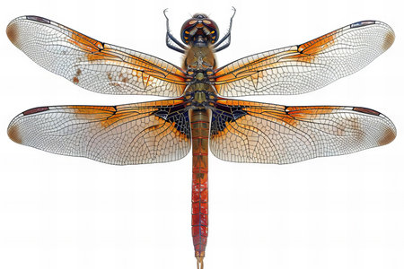 Dragonfly isolated on white background. 3D illustration. Clipping path included.の写真素材