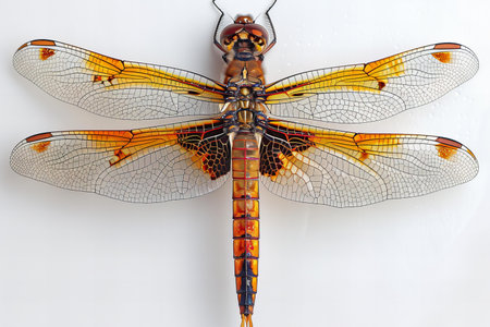 Dragonfly on a white background. Dragonfly on a white background.の写真素材
