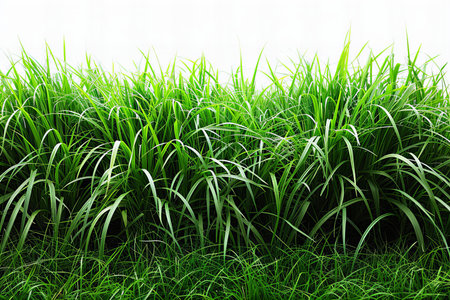 Green grass isolated on white background. 3d render illustration of grassの写真素材