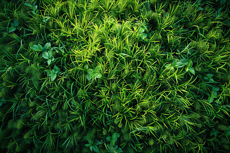 Green grass texture background. Top view. Copy space for text.の写真素材