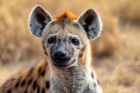 Spotted hyena in Serengeti National Park, Tanzaniaの写真素材