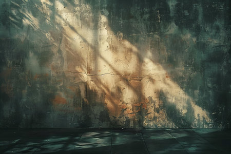 Grunge wall with shadow. Abstract background. 3d renderingの写真素材