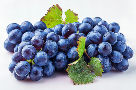 bunch of fresh grapes on a white background, close-upの写真素材