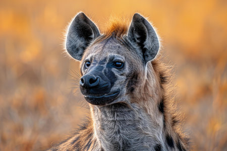 Spotted hyena in the Moremi Game Reserve (Okavango River Delta), National Park, Botswanaの写真素材