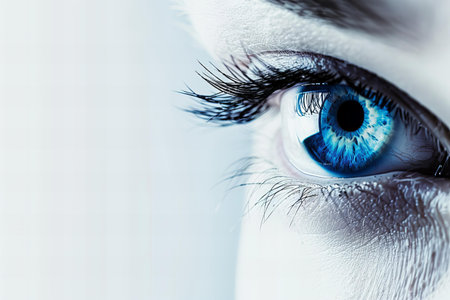 Close up shot of beautiful female eye with makeup. Vision concept.の写真素材