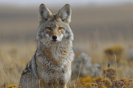 Coyote (Canis latrans) in a field