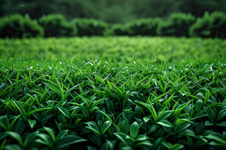 Green tea plantation in Chiang Rai, Thailand. Nature background.の写真素材