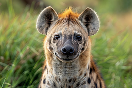 Spotted hyena in the Moremi Game Reserve (Okavango River Delta), National Park, Botswanaの写真素材
