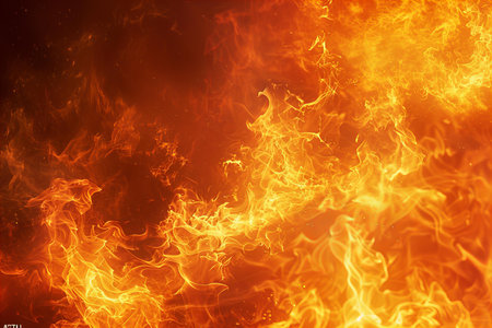 Fire flames on a black background. Fire texture. Abstract fire background.