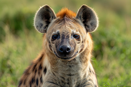 Spotted hyena in Serengeti National Park, Tanzaniaの写真素材