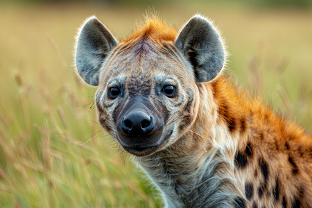 Spotted hyena in the Moremi Game Reserve (Okavango River Delta), National Park, Botswanaの写真素材