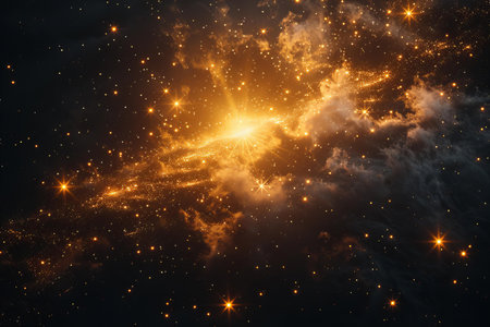 Stars of a planet and galaxy in a free space Elements of this image furnished by NASAの写真素材