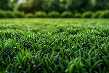 Close up of green grass in the garden. Natural background and texture.の写真素材