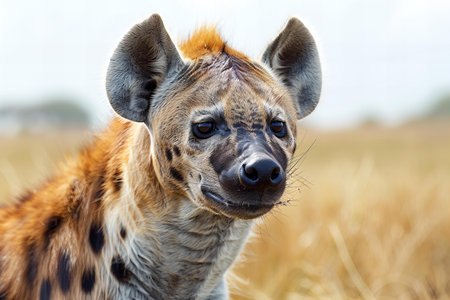 Spotted hyena in the Moremi Game Reserve (Okavango River Delta), National Park, Botswanaの写真素材